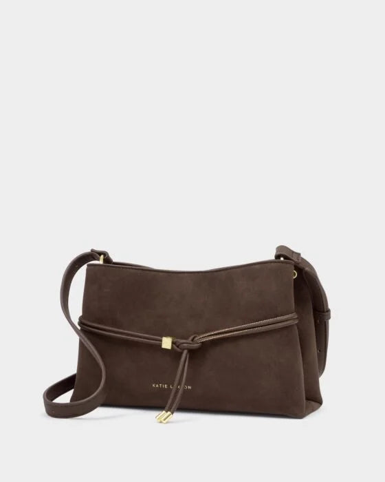 Katie Loxton Lori Suedette Crossbody Bag - Bitter Chocolate