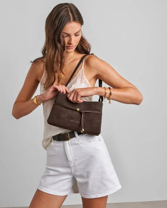 Katie Loxton Lori Suedette Crossbody Bag - Bitter Chocolate