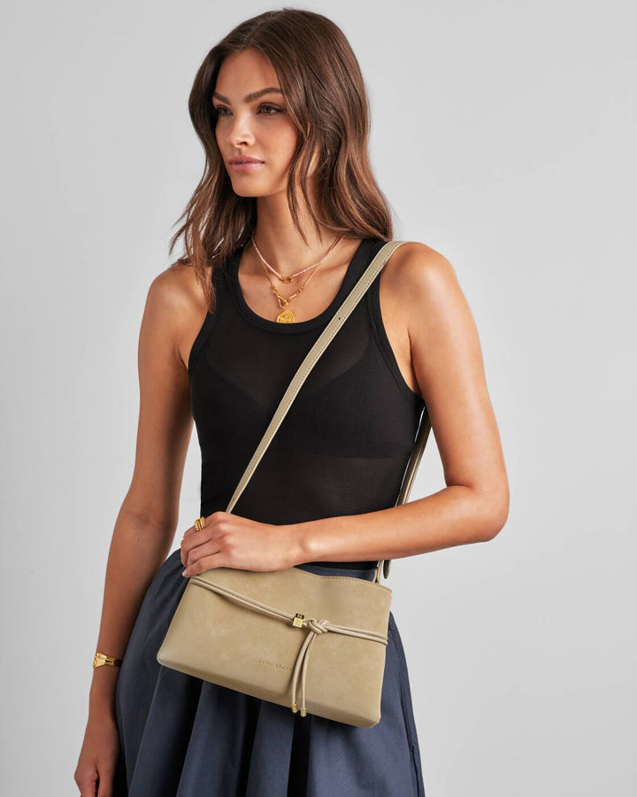 Katie Loxton Lori Suedette Belted Crossbody Bag- Desert Sand
