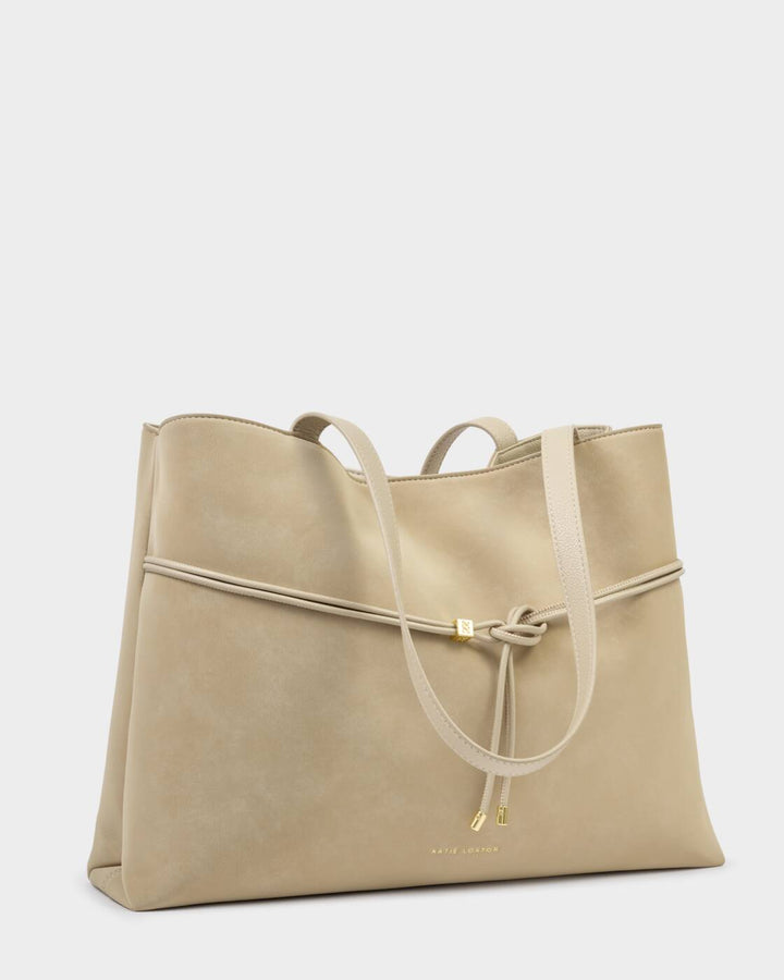 Katie Loxton Lori Suedette Belted Tote Bag- Dessert Sand