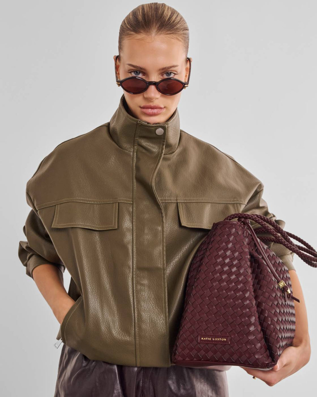Nova Woven Large Tote Bag- Cherry