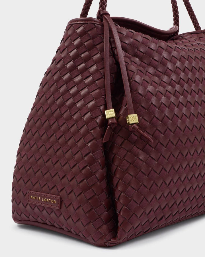 Nova Woven Large Tote Bag- Cherry