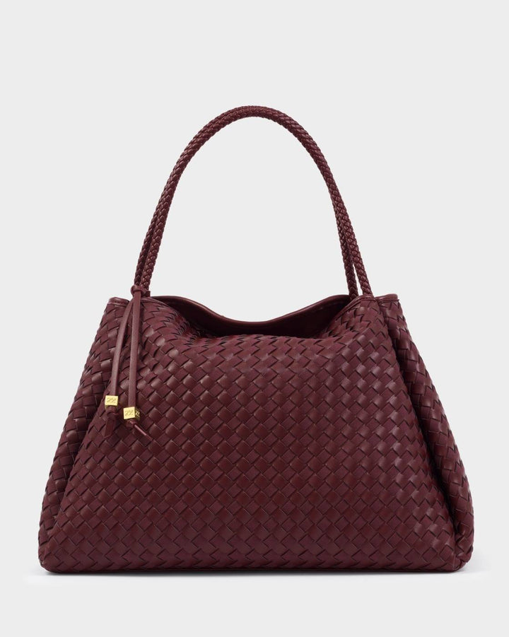 Nova Woven Large Tote Bag- Cherry