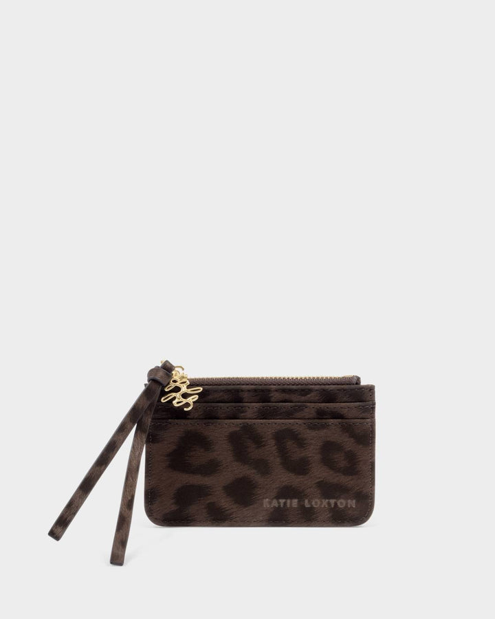 Katie Loxton Gift Boxed Coin & Card Holder - Chocolate Leopard