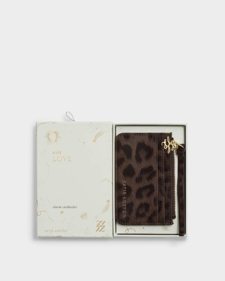 Katie Loxton Gift Boxed Coin & Card Holder - Chocolate Leopard