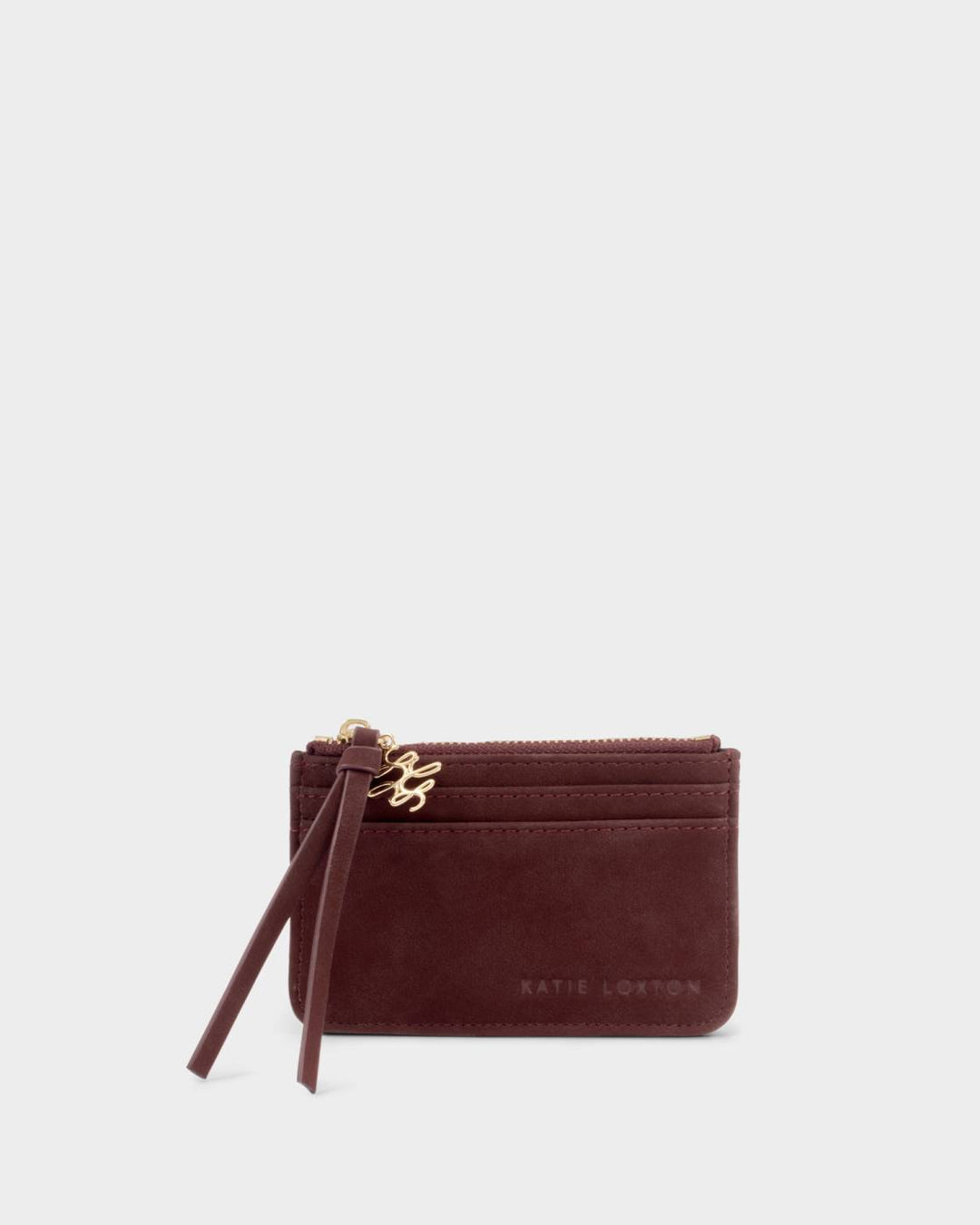 Katie Loxton Gift Boxed Suedette Coin & Card Holder - Cherry