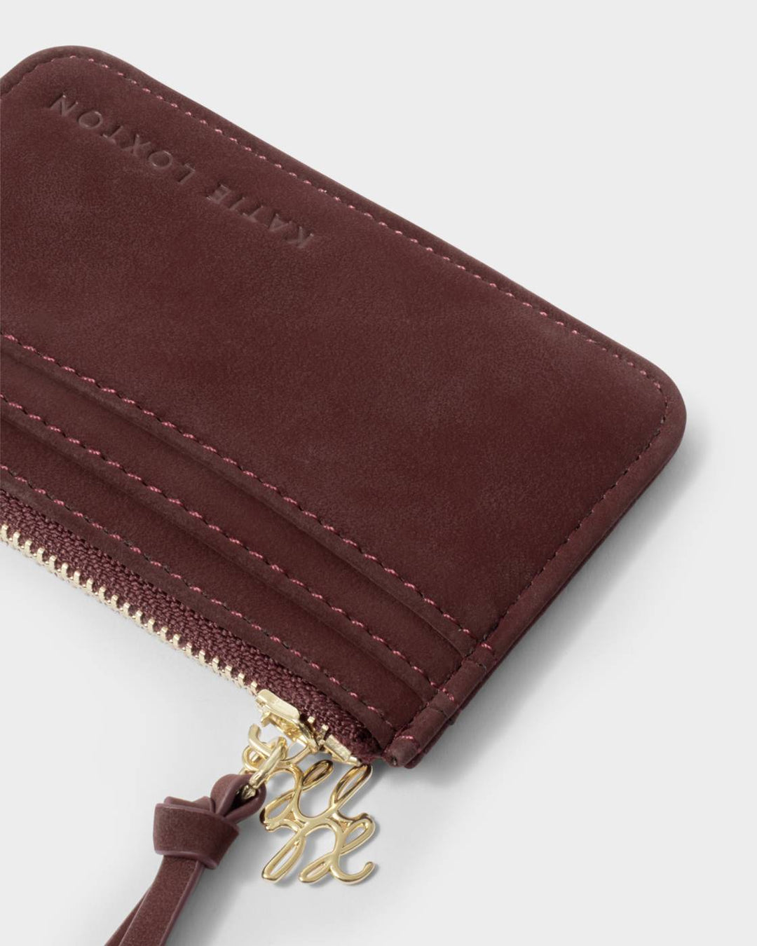 Katie Loxton Gift Boxed Suedette Coin & Card Holder - Cherry
