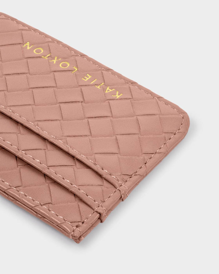 Katie Loxton Gift Boxed Keyring & Card Holder Set - Nude Pink Woven