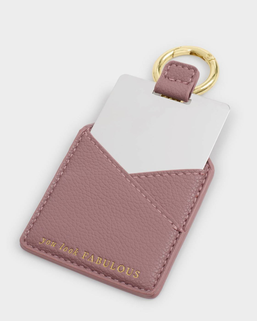 Katie Loxton Boxed Mirror Keyring 'You Look Fabulous' - Deep Rose