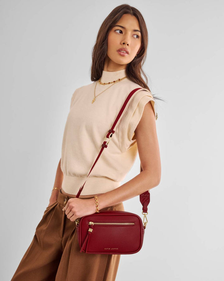 Katie Loxton Lottie Crossbody Bag- Crimson