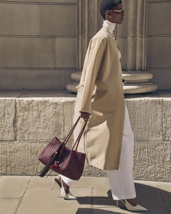 Katie Loxton Nova Hand Woven Small Shoulder Tote- Cherry