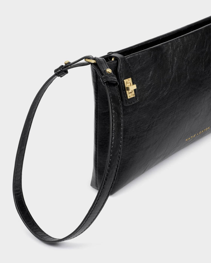 Katie Loxton Orin Twist Lock Small Shoulder Bag- Black