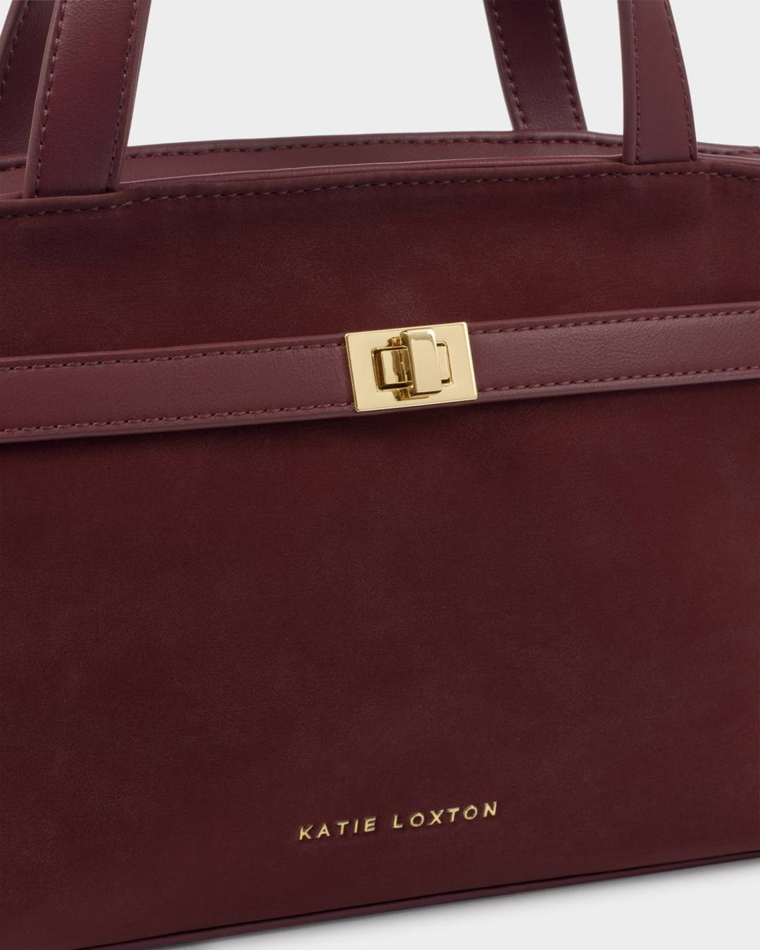 Katie Loxton Orin Top Handle Bags- Cherry Suedette