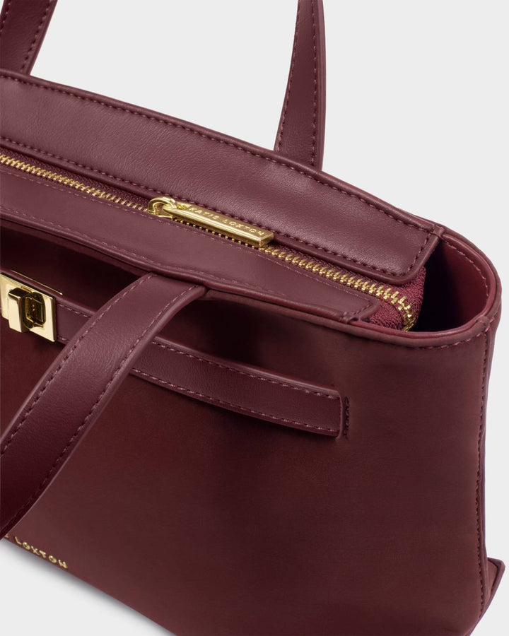 Katie Loxton Orin Top Handle Bags- Cherry Suedette