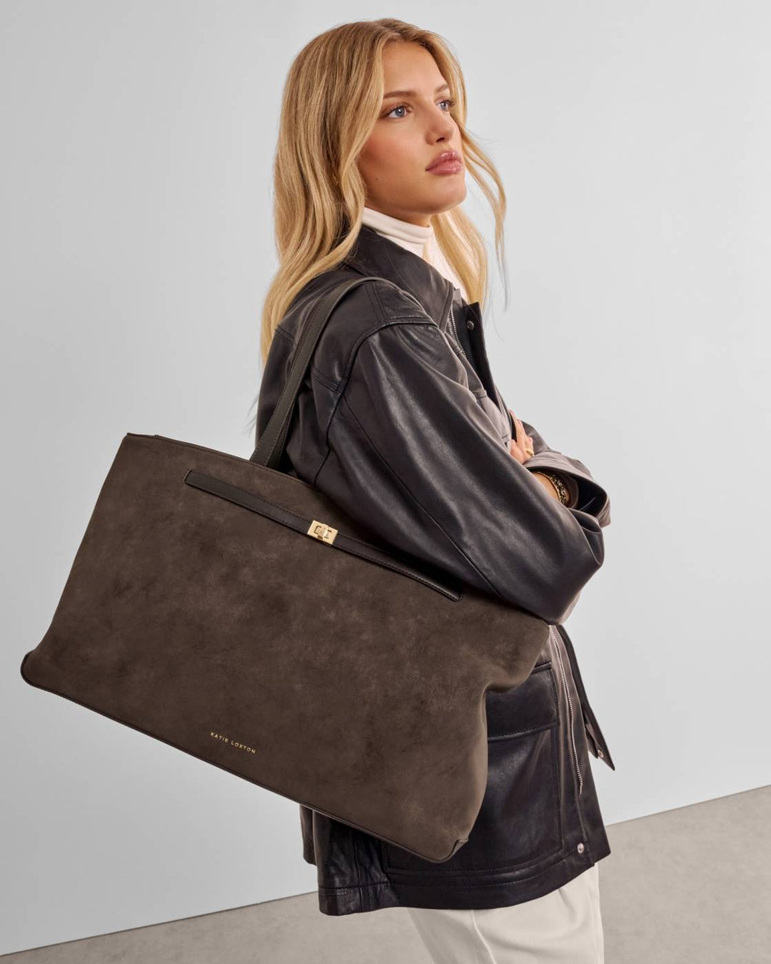 Katie Loxton Orin Tote bag- Bitter Chocolate Suedette