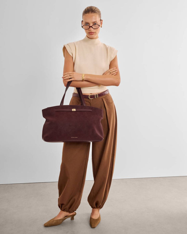 Katie Loxton Orin Suedette Toe Bag- Cherry