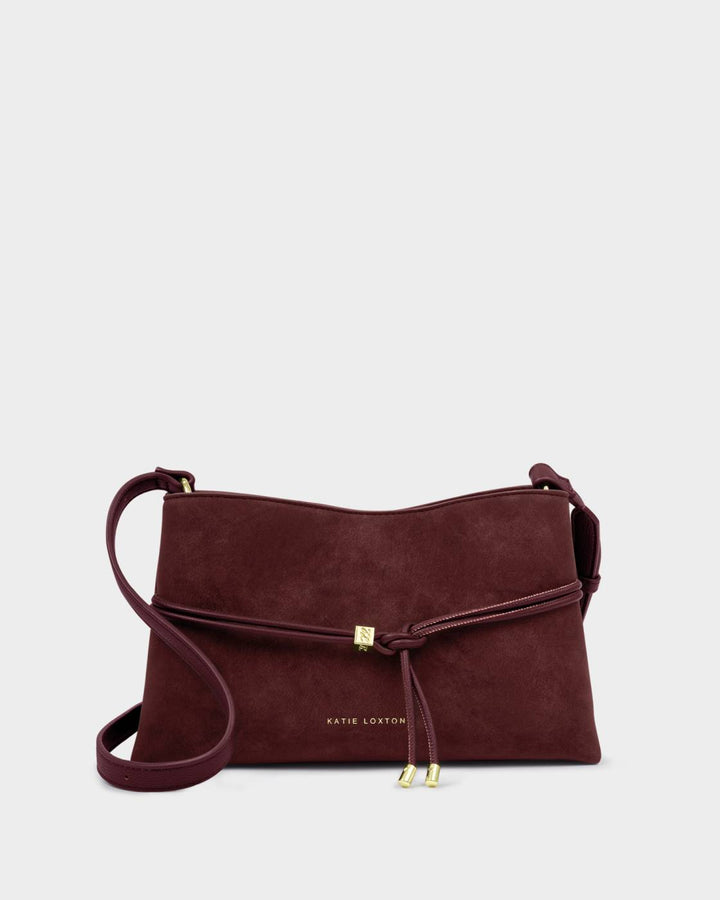 Katie Loxton Lori Suedette Crossbody Bag - Cherry