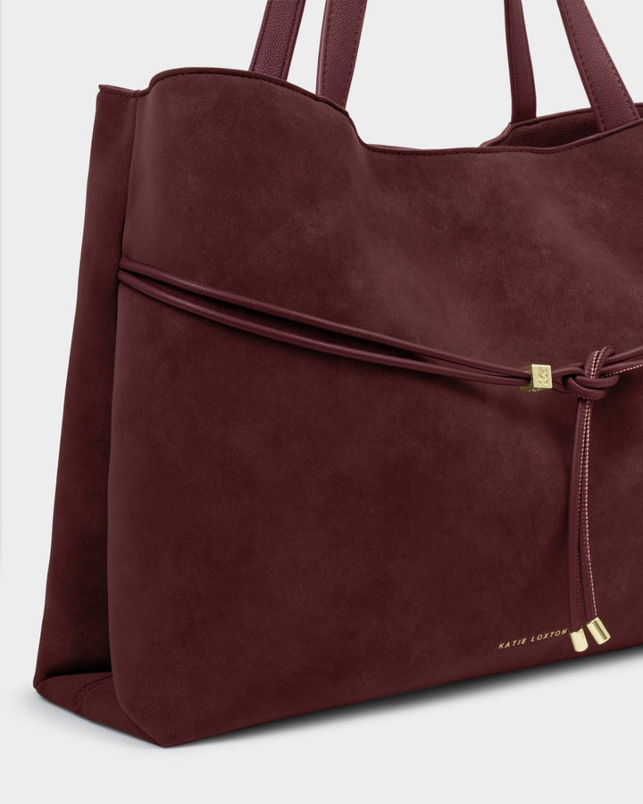 Katie Loxton Lori Suedette Tote Bag - Cherry