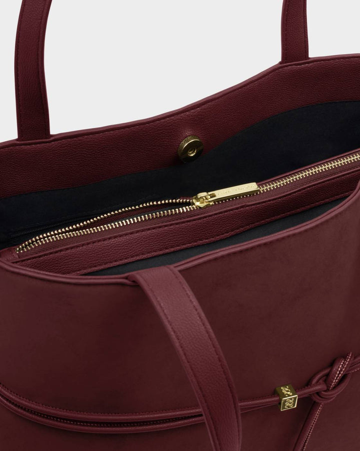 Katie Loxton Lori Suedette Tote Bag - Cherry