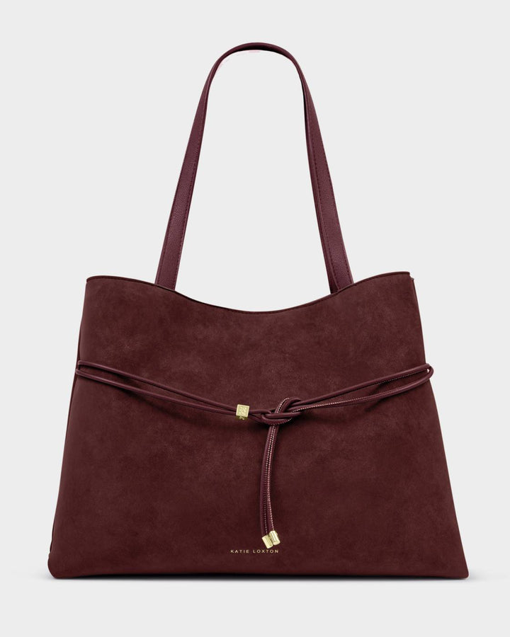 Katie Loxton Lori Suedette Tote Bag - Cherry