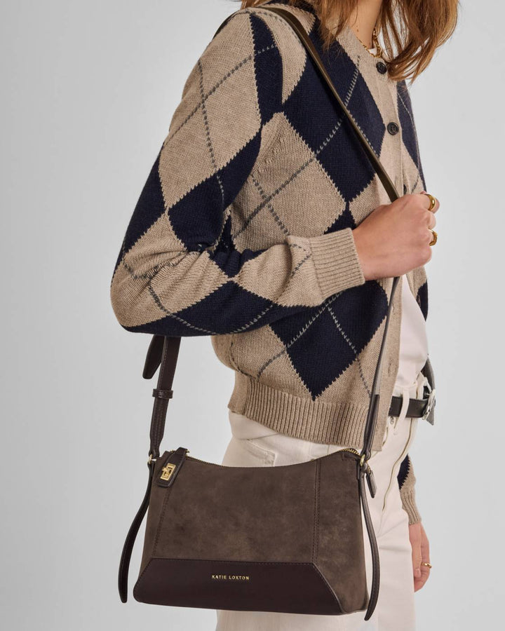 Katie Loxton Charlbury Crossbody Bag- Bitter Chocolate