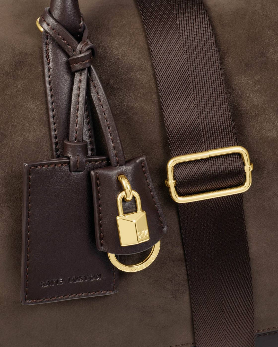 Katie Loxton Charlbury Suedette Cabin Bag - Bitter Chocolate