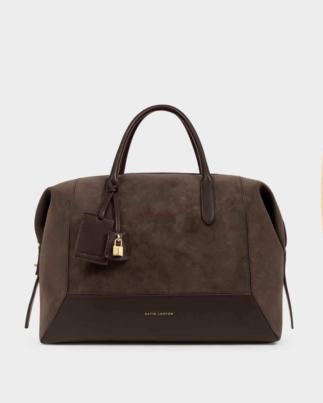 Katie Loxton Charlbury Suedette Cabin Bag - Bitter Chocolate