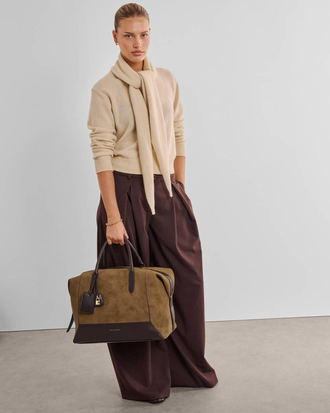 Katie Loxton Charlbury Suedette Cabin Bag - Caramel