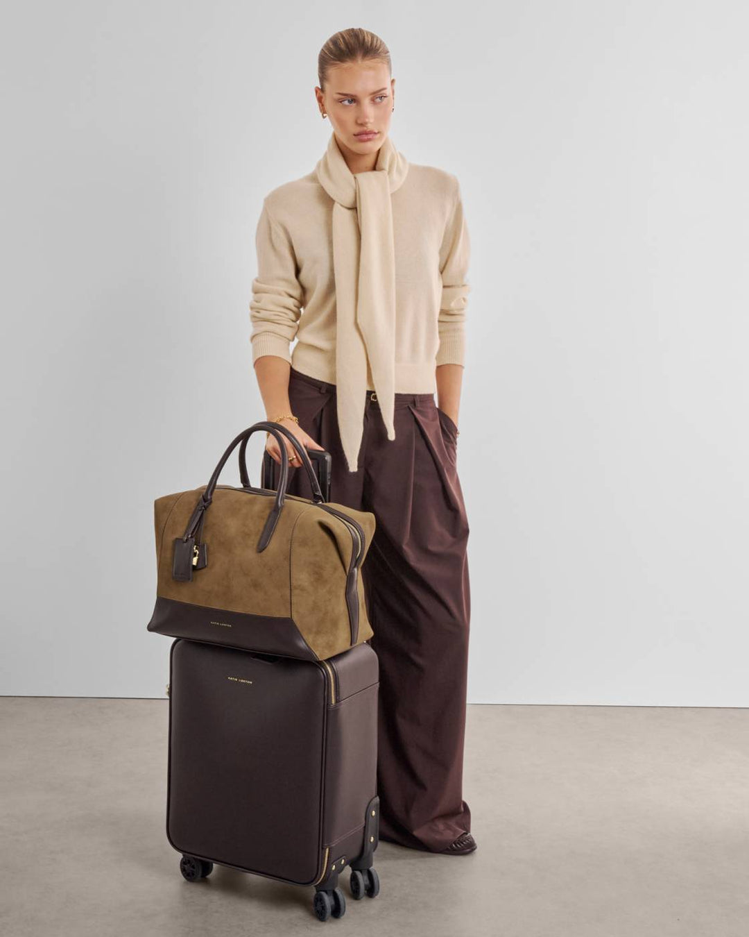 Katie Loxton Charlbury Suedette Cabin Bag - Caramel