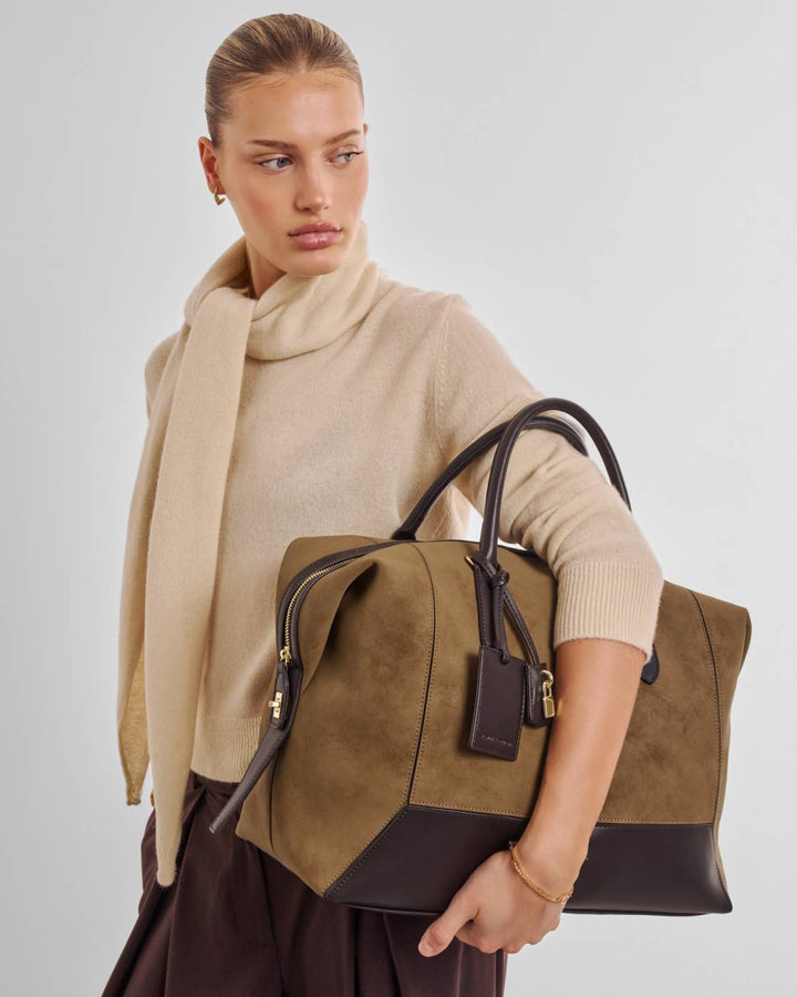 Katie Loxton Charlbury Suedette Cabin Bag - Caramel