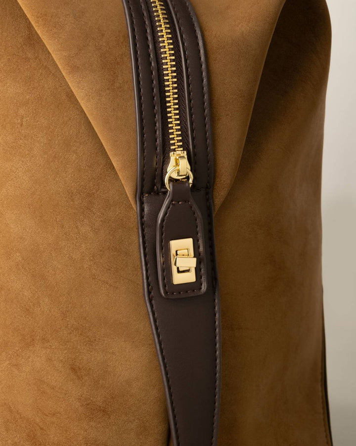 Katie Loxton Charlbury Suedette Cabin Bag - Caramel