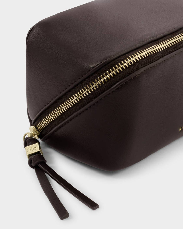 Katie Loxton Fold-Out Mirror Makeup Bag - Bitter Chocolate
