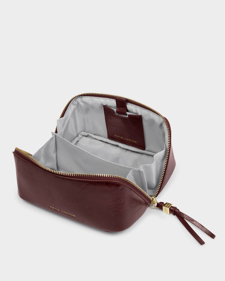 Katie Loxton Fold-Out Mirror Makeup Bag - Cherry