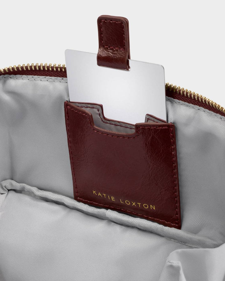 Katie Loxton Fold-Out Mirror Makeup Bag - Cherry