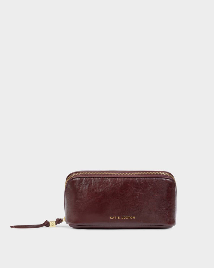 Katie Loxton Fold-Out Mirror Makeup Bag - Cherry