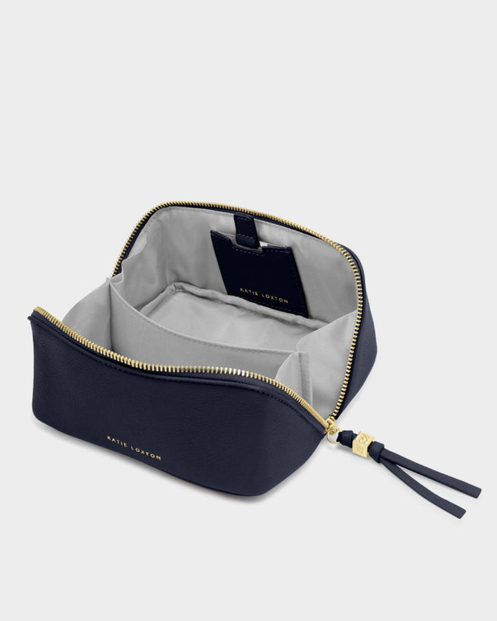 Katie Loxton Fold-Out Mirror Makeup Bag - Navy