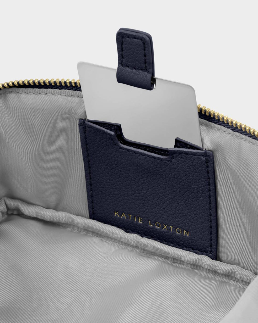 Katie Loxton Fold-Out Mirror Makeup Bag - Navy