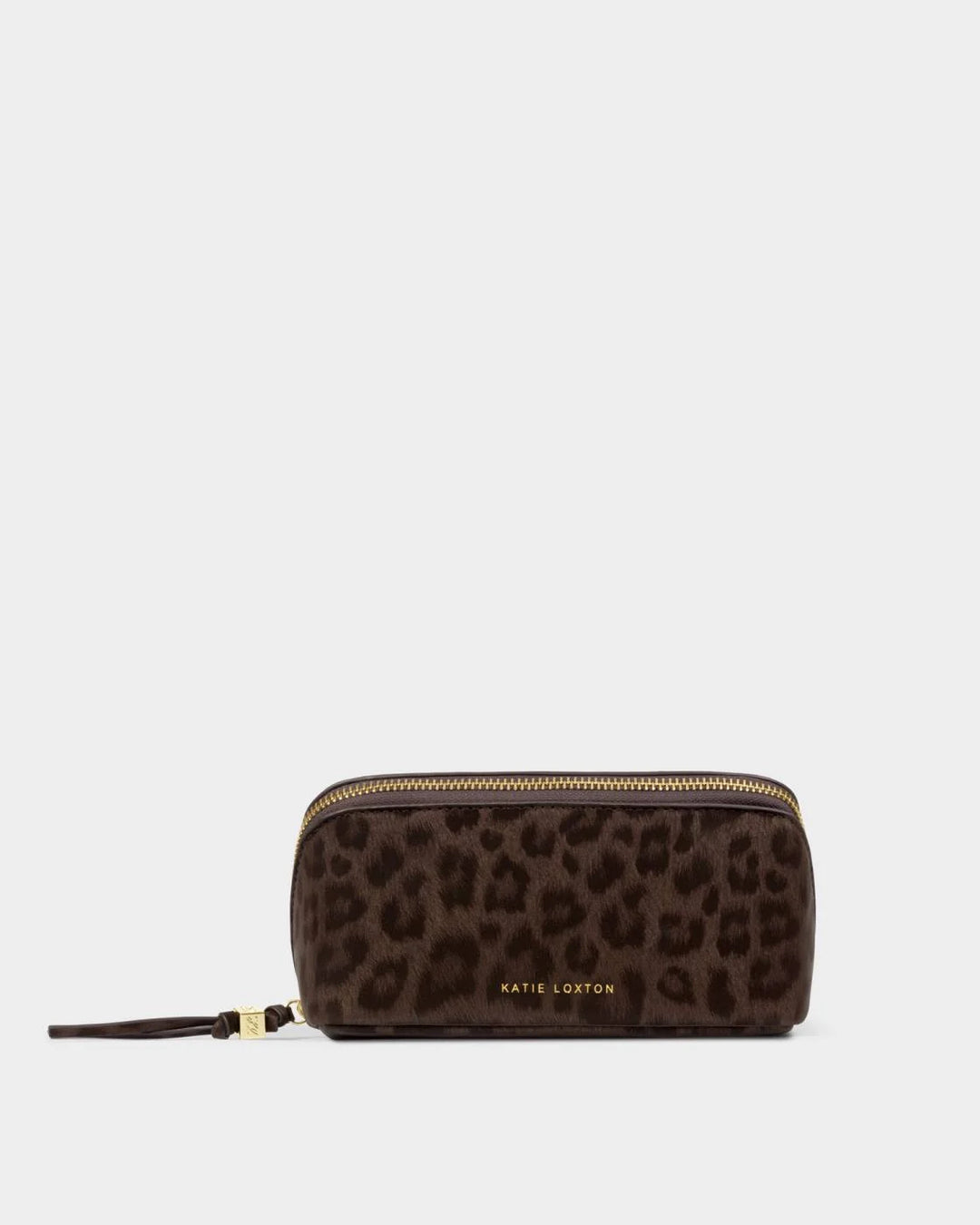 Katie Loxton Fold-Out Mirror Makeup Bag - Chocolate Leopard