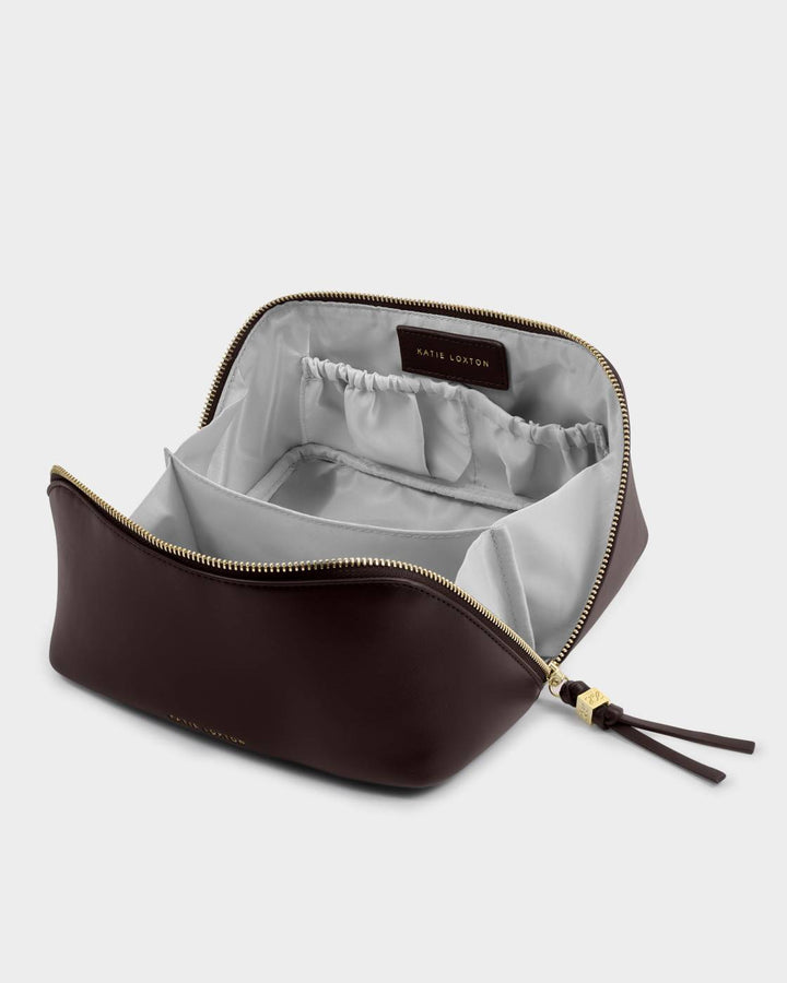 Katie Loxton Soho Medium Makeup & Wash Bag - Bitter Chocolate