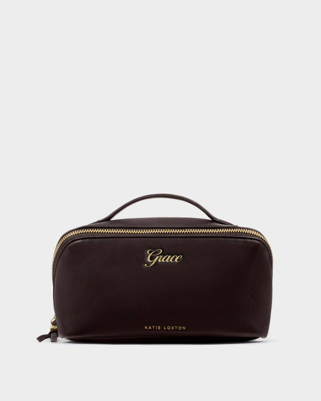 Katie Loxton Soho Medium Makeup & Wash Bag - Bitter Chocolate