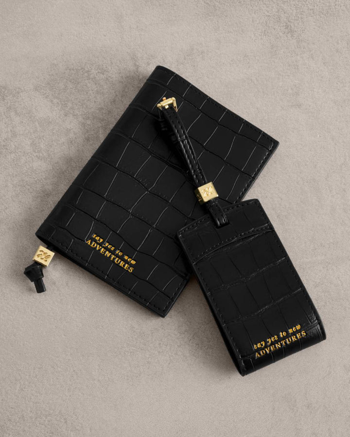 Katie Loxton Passport Cover 'Say yes to adventures'- Black