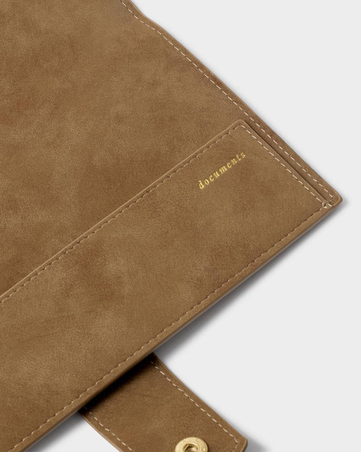 Katie Loxton Charlbury Suedette Travel Wallet - Caramel