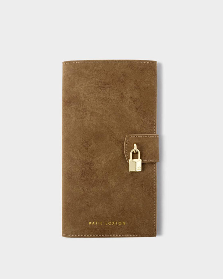 Katie Loxton Charlbury Suedette Travel Wallet - Caramel
