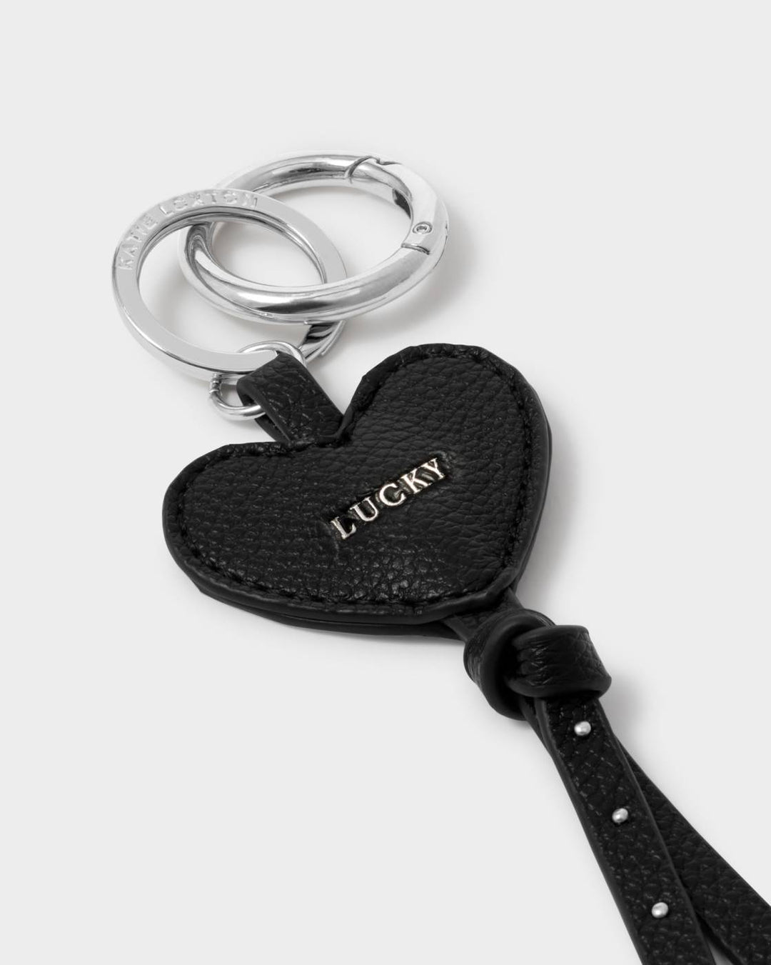 Katie Loxton Heart Charm Keyring - Lucky in Black