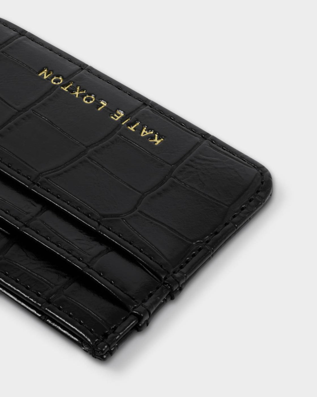 Katie Loxton Gift Boxed Keyring & Card Holder Set - Black Croc