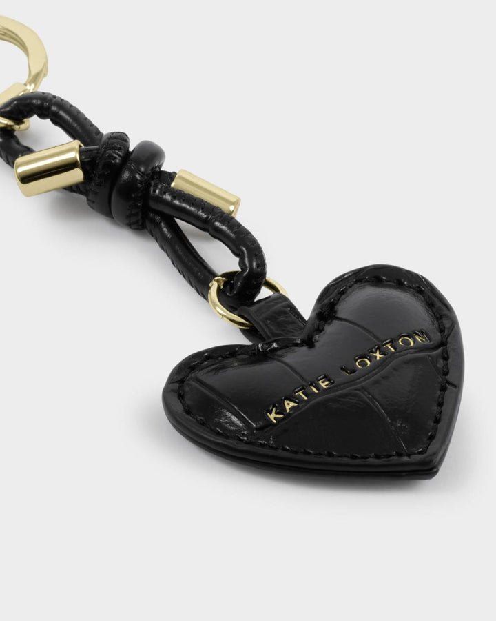 Katie Loxton Gift Boxed Keyring & Card Holder Set - Black Croc