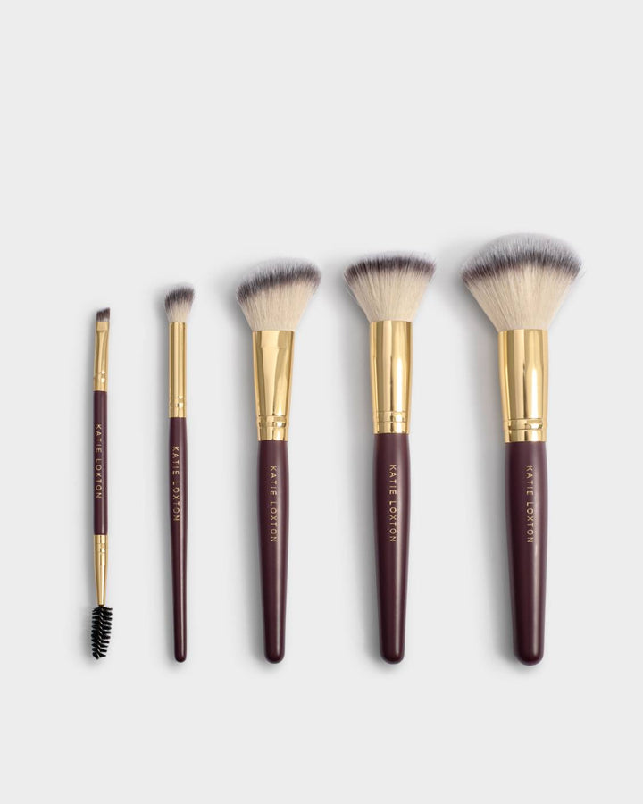 Katie Loxton Makeup Brush Set With Case - Cherry