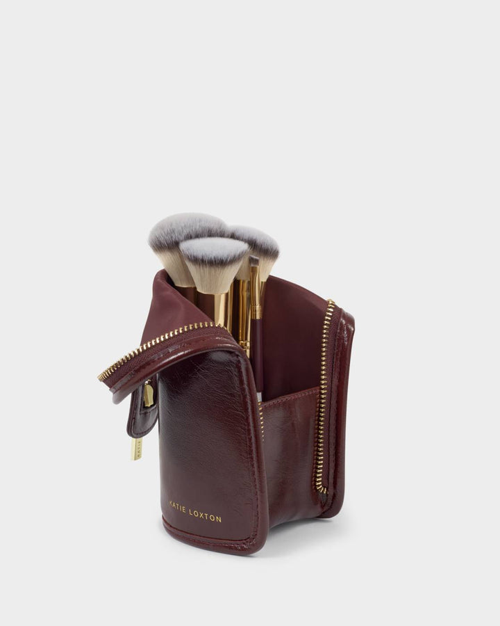 Katie Loxton Makeup Brush Set With Case - Cherry