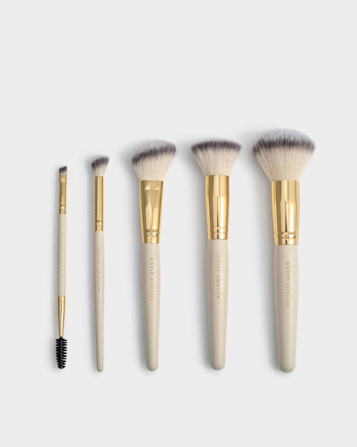 Katie Loxton Makeup Brush Set With Case - Light Taupe