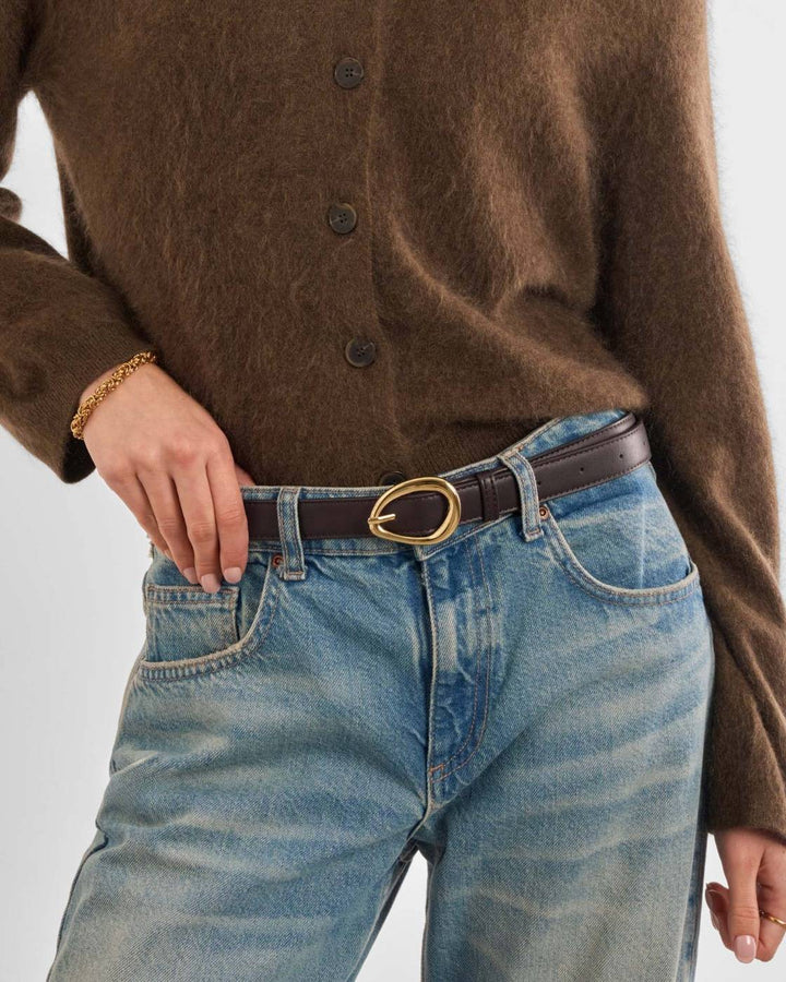 Katie Loxton Organic Buckle Belt - Bitter Chocolate